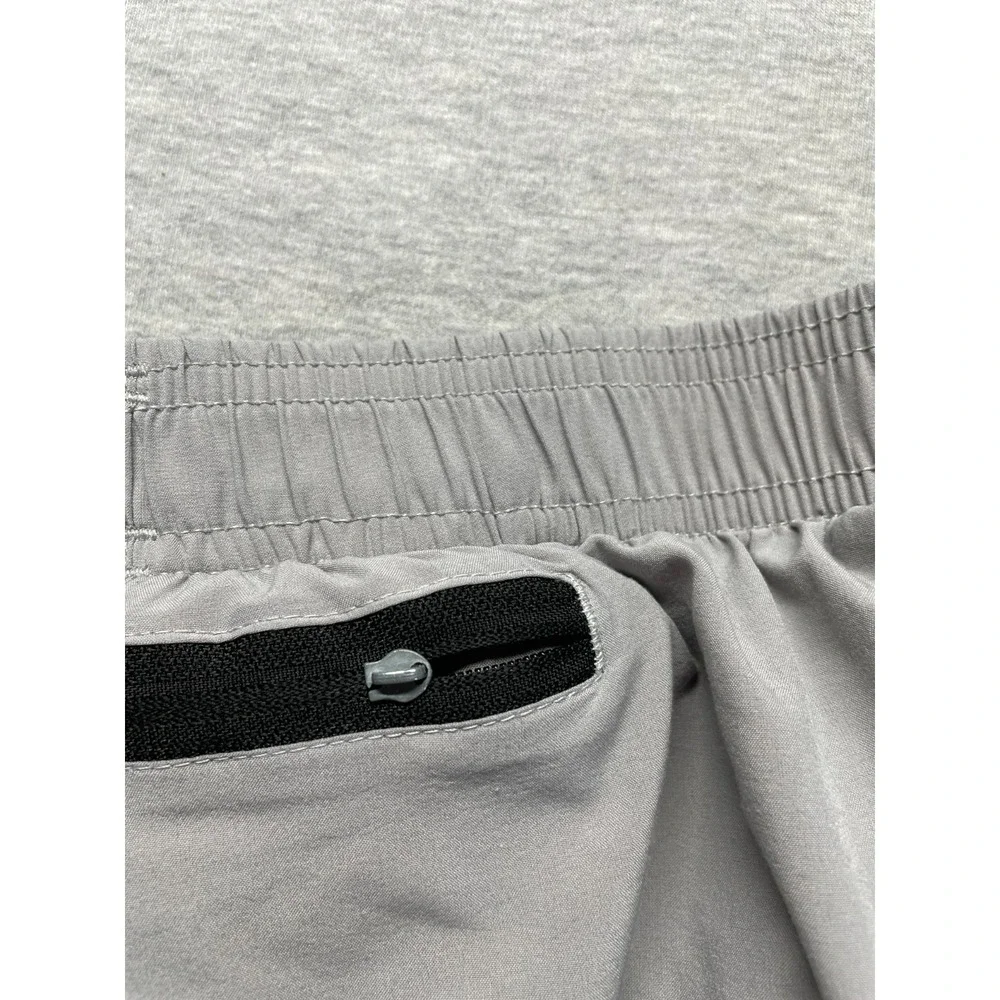 Outdoorsport Basketball Shorts Men's 38 Gray Black Mesh Lined Elastic Waisted
